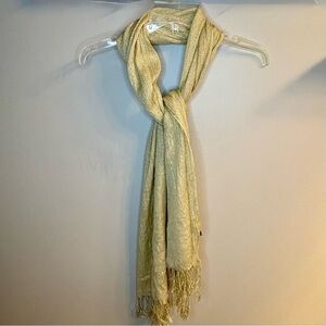 Elegant Crinkle Gold Sparkle Glitter Scarf
